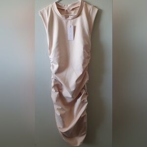 Rachel parcell ruched dress interlock -Dusty Rose -L